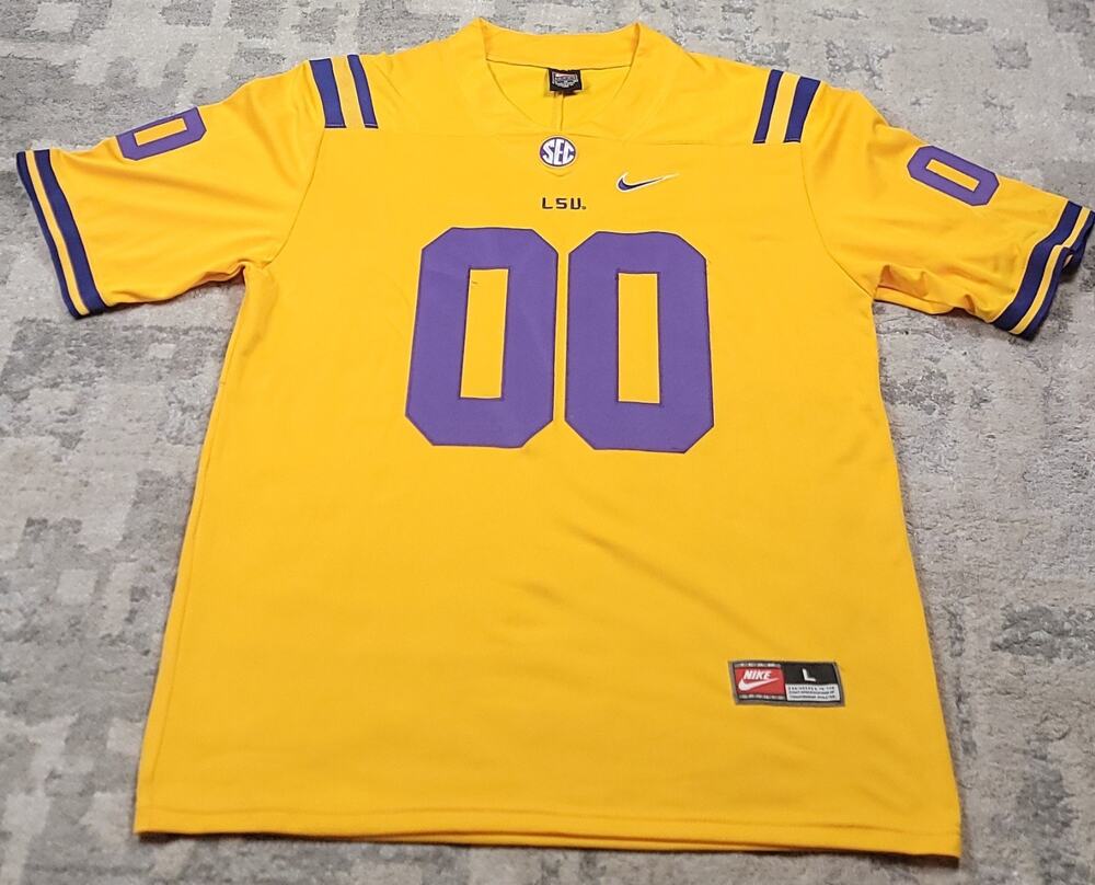 Nike Team LSU Tigers SEC Embroidered 00 Unisex Jersey Size Large